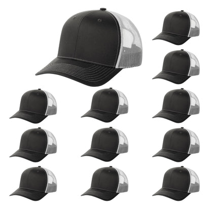 Fierce Headwear 901 Series 6 Panel Structured Mesh Back Blank Hat