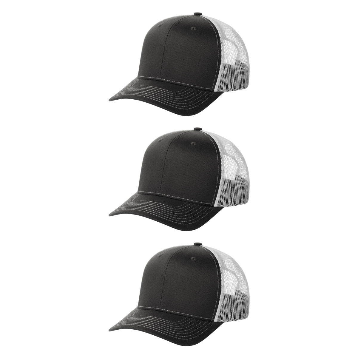 Fierce Headwear 901 Series 6 Panel Structured Mesh Back Blank Hat