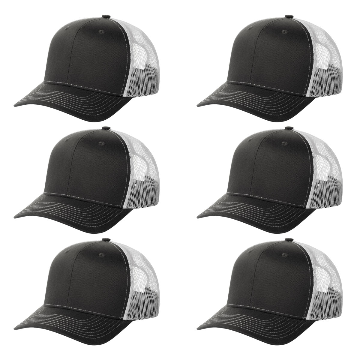 Fierce Headwear 901 Series 6 Panel Structured Mesh Back Blank Hat