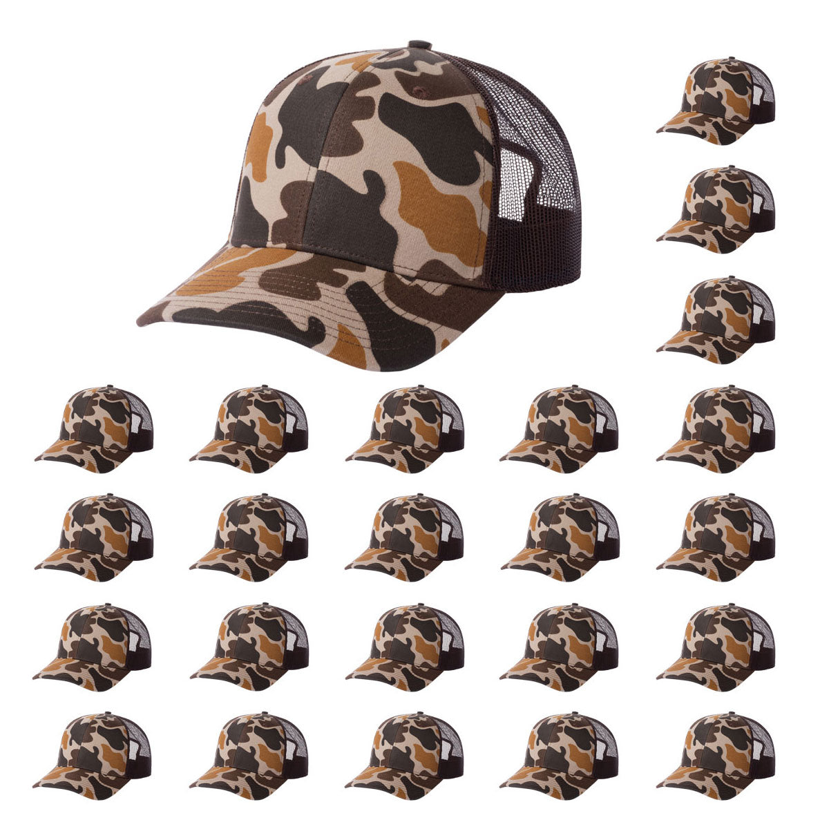 Fierce Headwear 901 Series 6 Panel Structured Mesh Back Blank Hat