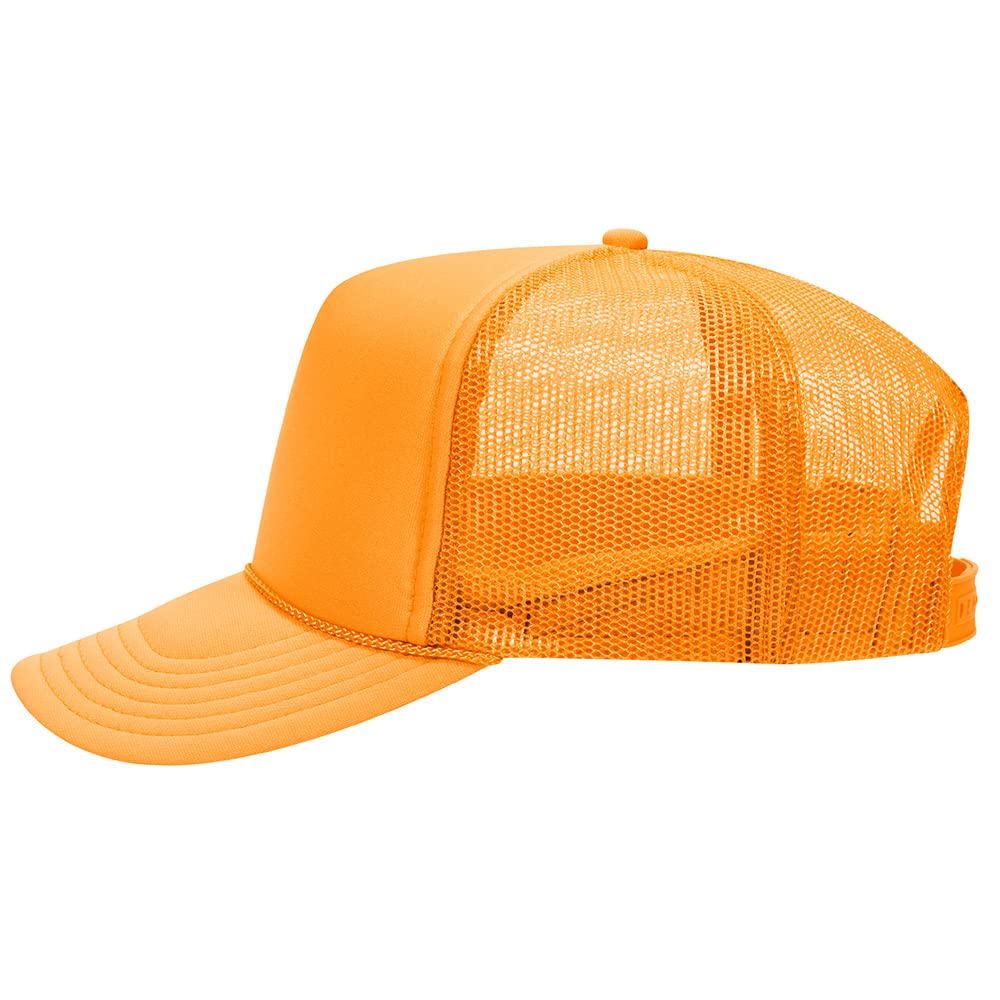 High Crown 5 Panel Mesh Back Foam Front Trucker Cap-Gold image 1