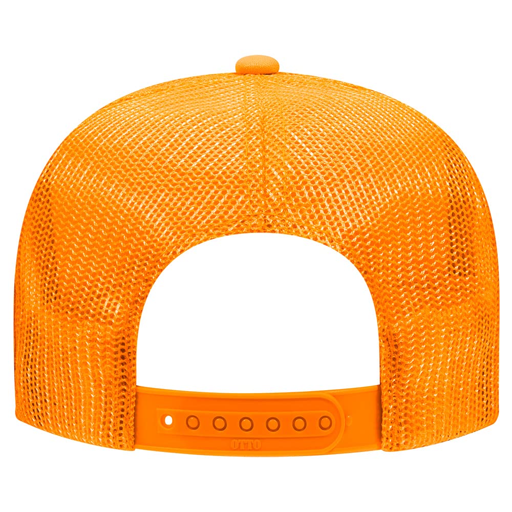 High Crown 5 Panel Mesh Back Foam Front Trucker Cap-Gold image 3