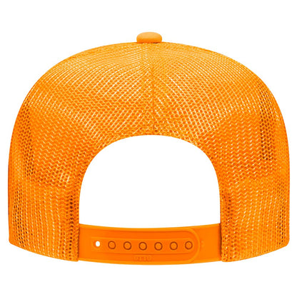 High Crown 5 Panel Mesh Back Foam Front Trucker Cap-Gold image 3