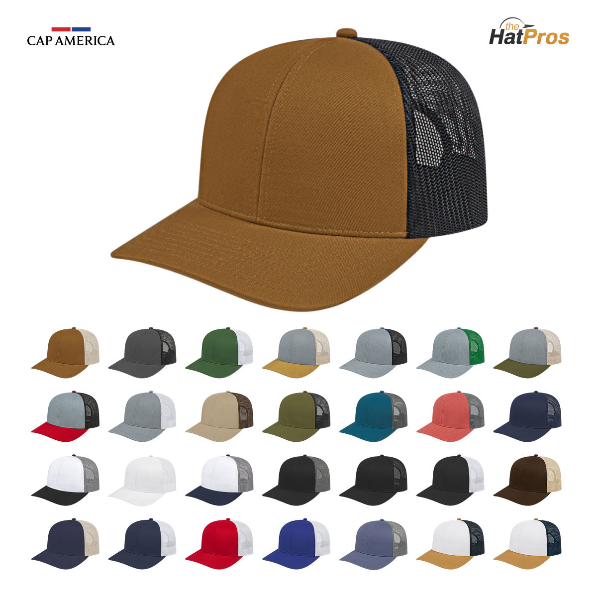 Cap America i3038 Poly/Cotton Trucker Mesh Back Cap