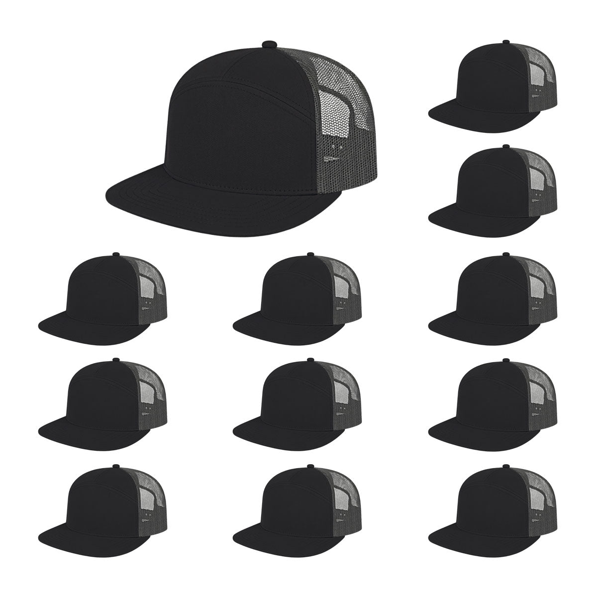 Cap America i3057 Mid Profil 7-Panel Snapback Trucker Cap image 26
