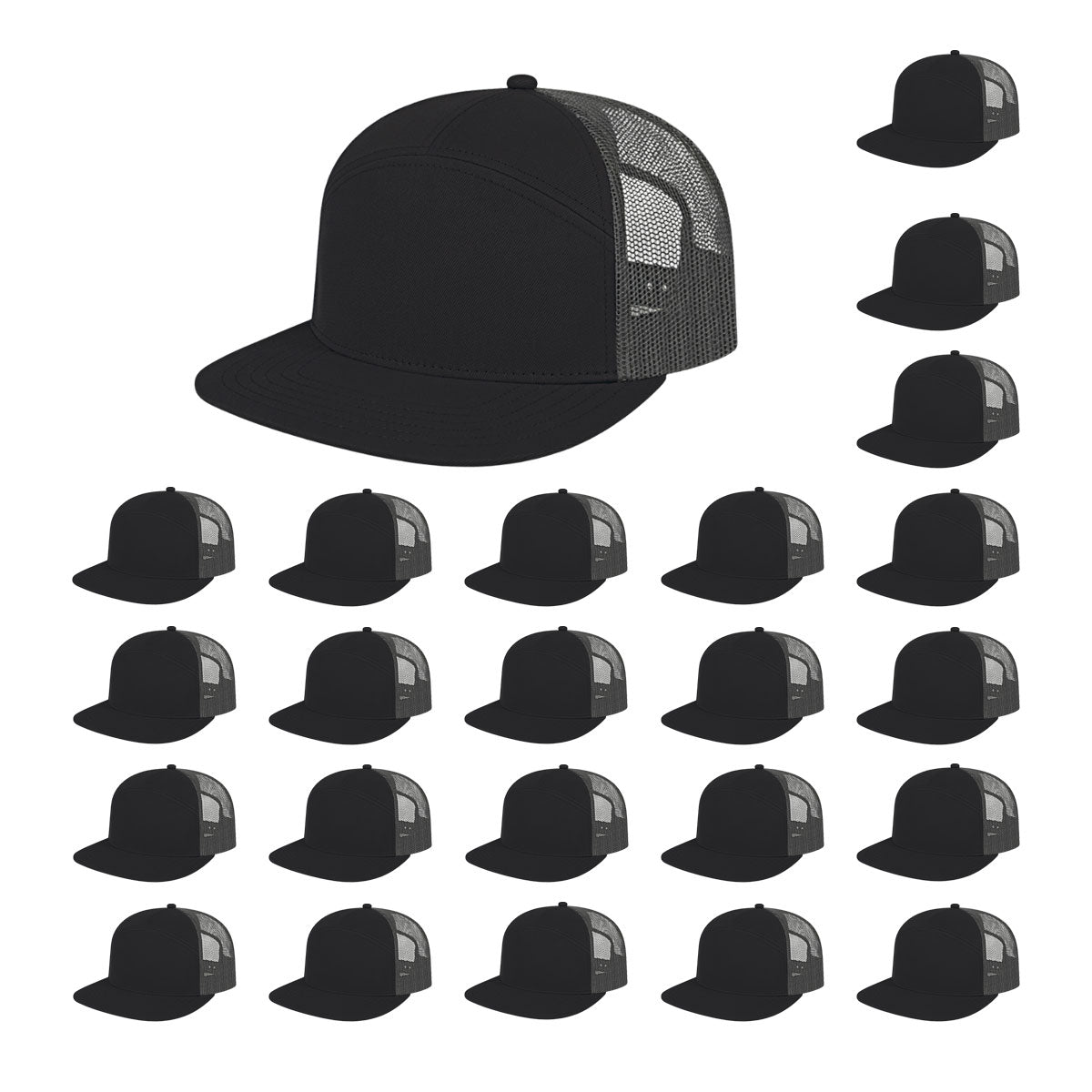 Cap America i3057 Mid Profil 7-Panel Snapback Trucker Cap image 27