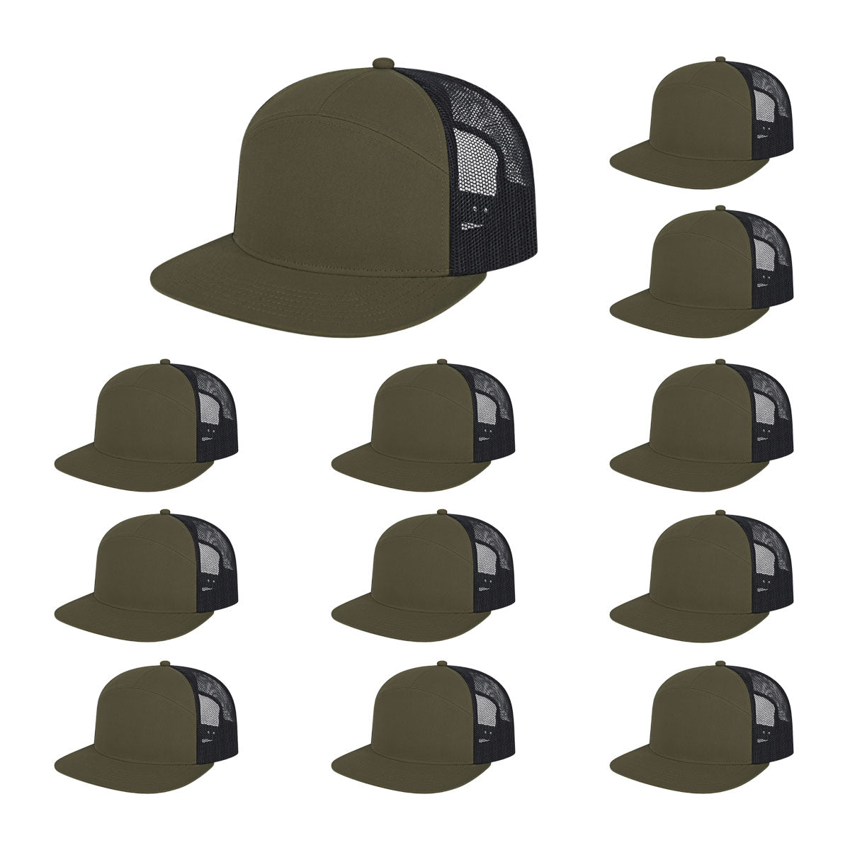 Cap America i3057 Mid Profil 7-Panel Snapback Trucker Cap image 33