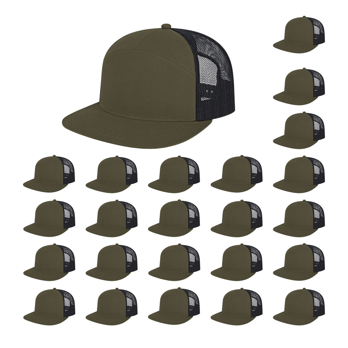 Cap America i3057 Mid Profil 7-Panel Snapback Trucker Cap image 34