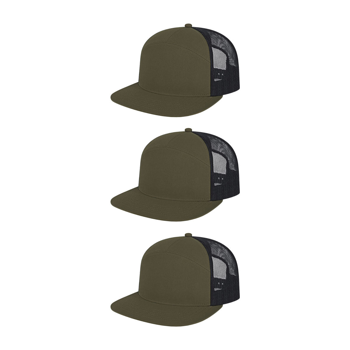 Cap America i3057 Mid Profil 7-Panel Snapback Trucker Cap image 31