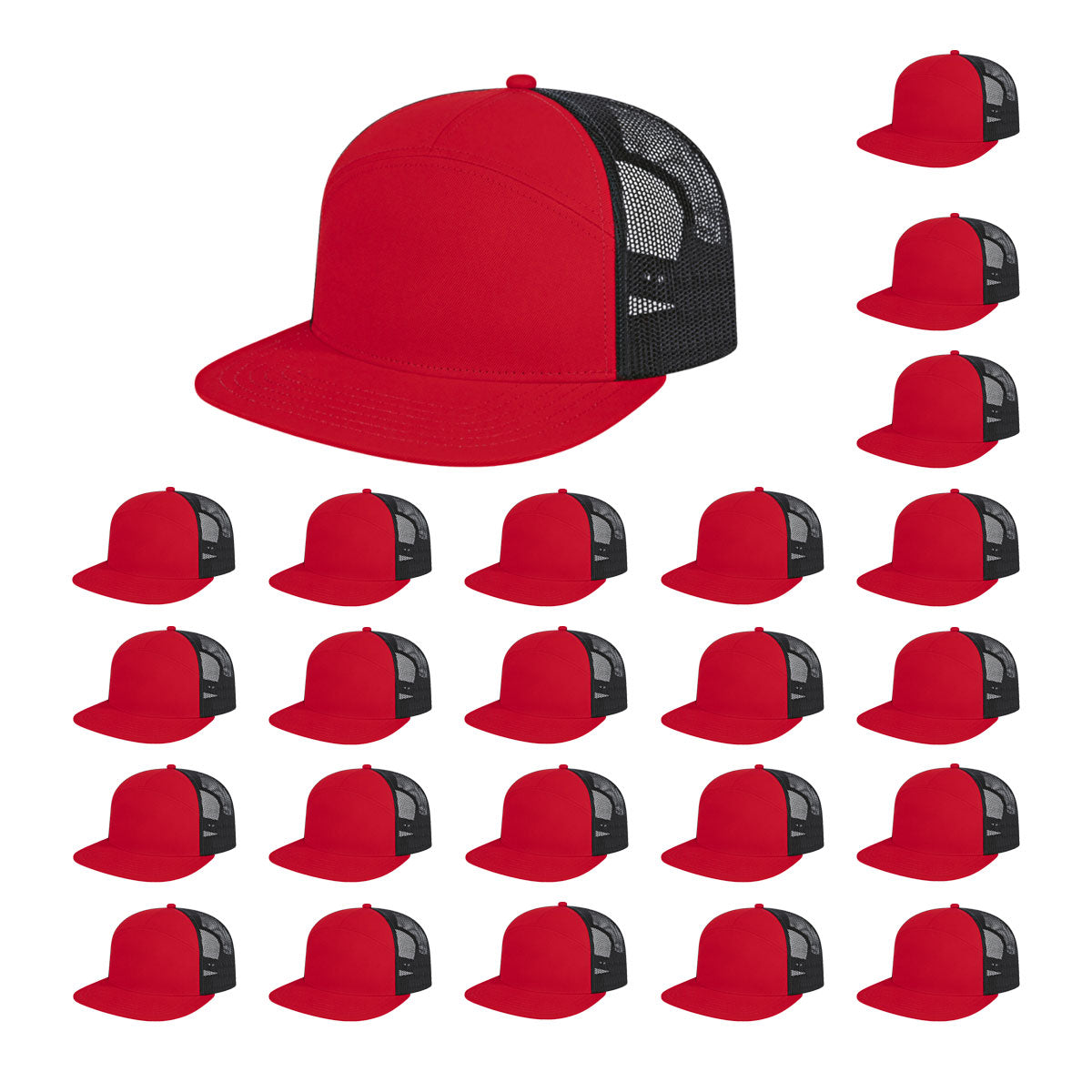 Cap America i3057 Mid Profil 7-Panel Snapback Trucker Cap image 48
