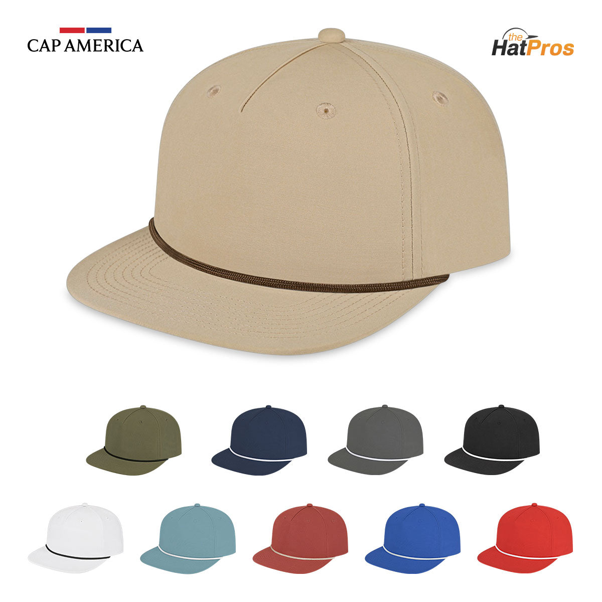 Cap America i7310 Unstructured 5 Panel Waypoint Rope Snapback Cap