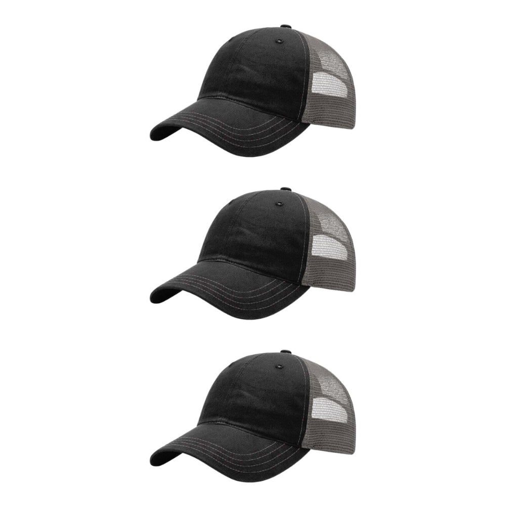 richardson-111-garment-washed-trucker-black-charcoal-pk-3.jpg image