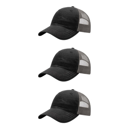 richardson-111-garment-washed-trucker-black-charcoal-pk-3.jpg image