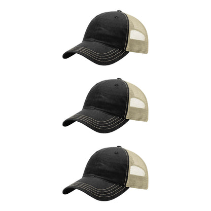 richardson-111-garment-washed-trucker-black-khaki-pk-3.jpg image