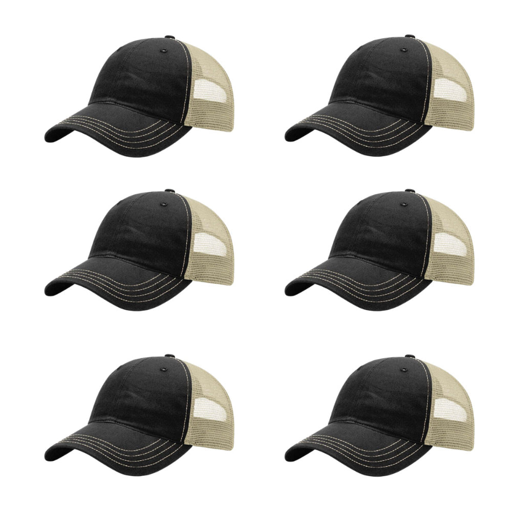 richardson-111-garment-washed-trucker-black-khaki-pk-6.jpg image