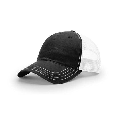 richardson-111-garment-washed-trucker-black-white.jpg image