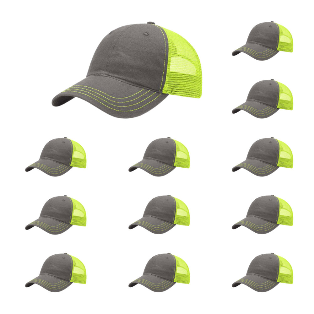 richardson-111-garment-washed-trucker-charcoal-neon-yellow-pk-12.jpg image