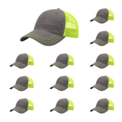 richardson-111-garment-washed-trucker-charcoal-neon-yellow-pk-12.jpg image