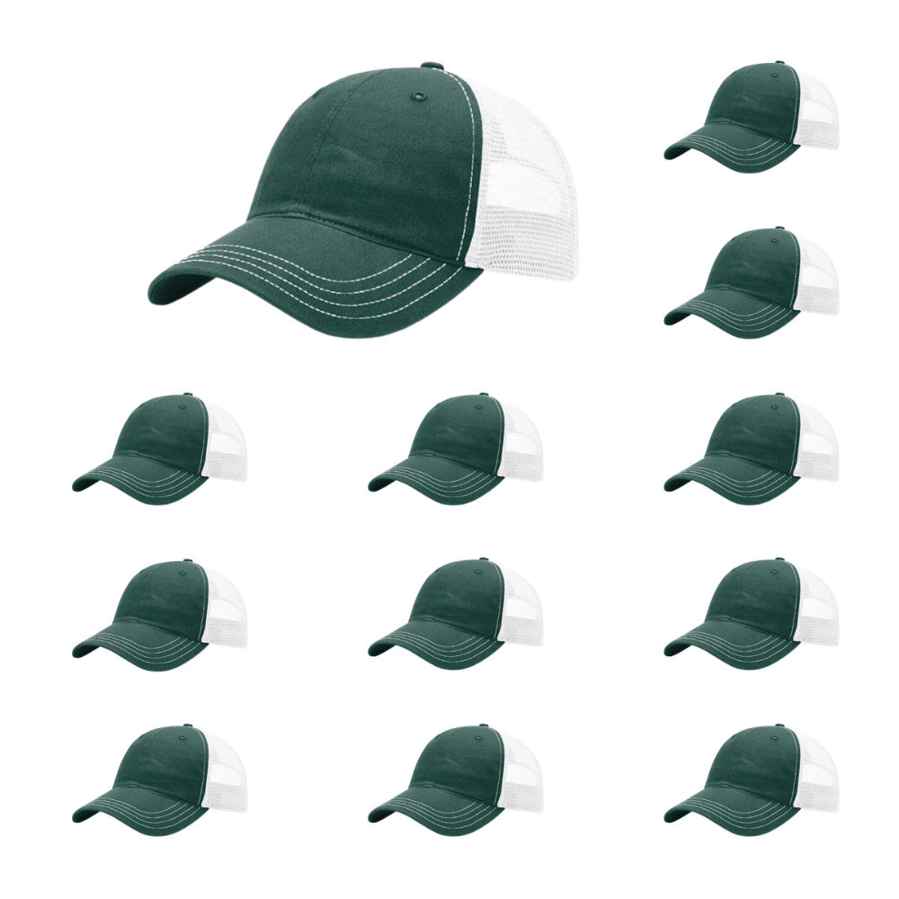 richardson-111-garment-washed-trucker-dark-green-white-pk-12.jpg image