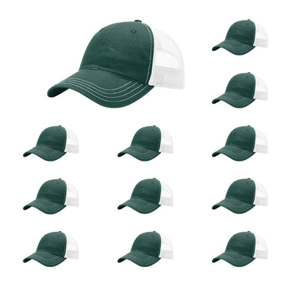 richardson-111-garment-washed-trucker-dark-green-white-pk-12.jpg image