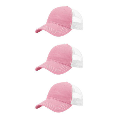richardson-111-garment-washed-trucker-pink-white-pk-3.jpg image