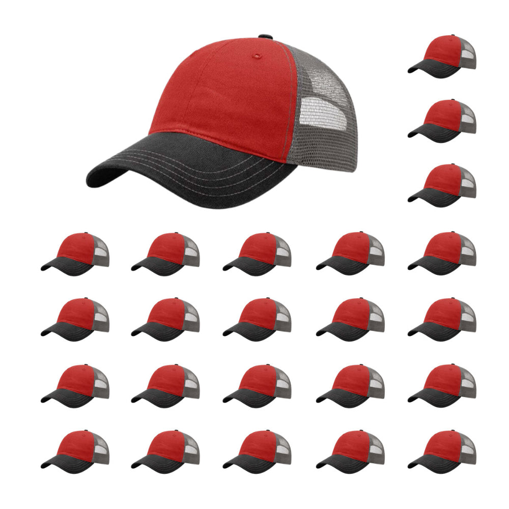 richardson-111-garment-washed-trucker-red-charcoal-black-pk-24.jpg image