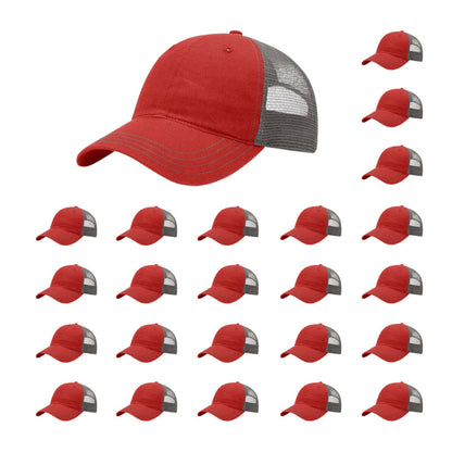 richardson-111-garment-washed-trucker-red-charcoal-pk-24.jpg image