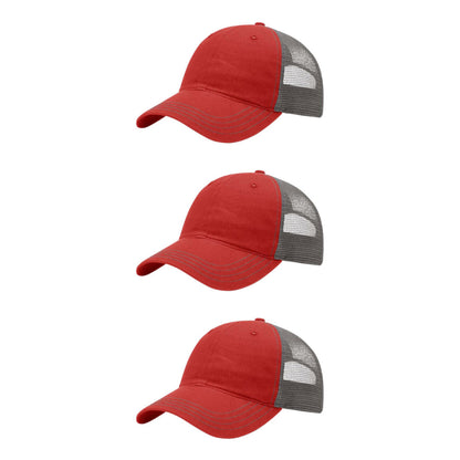 richardson-111-garment-washed-trucker-red-charcoal-pk-3.jpg image