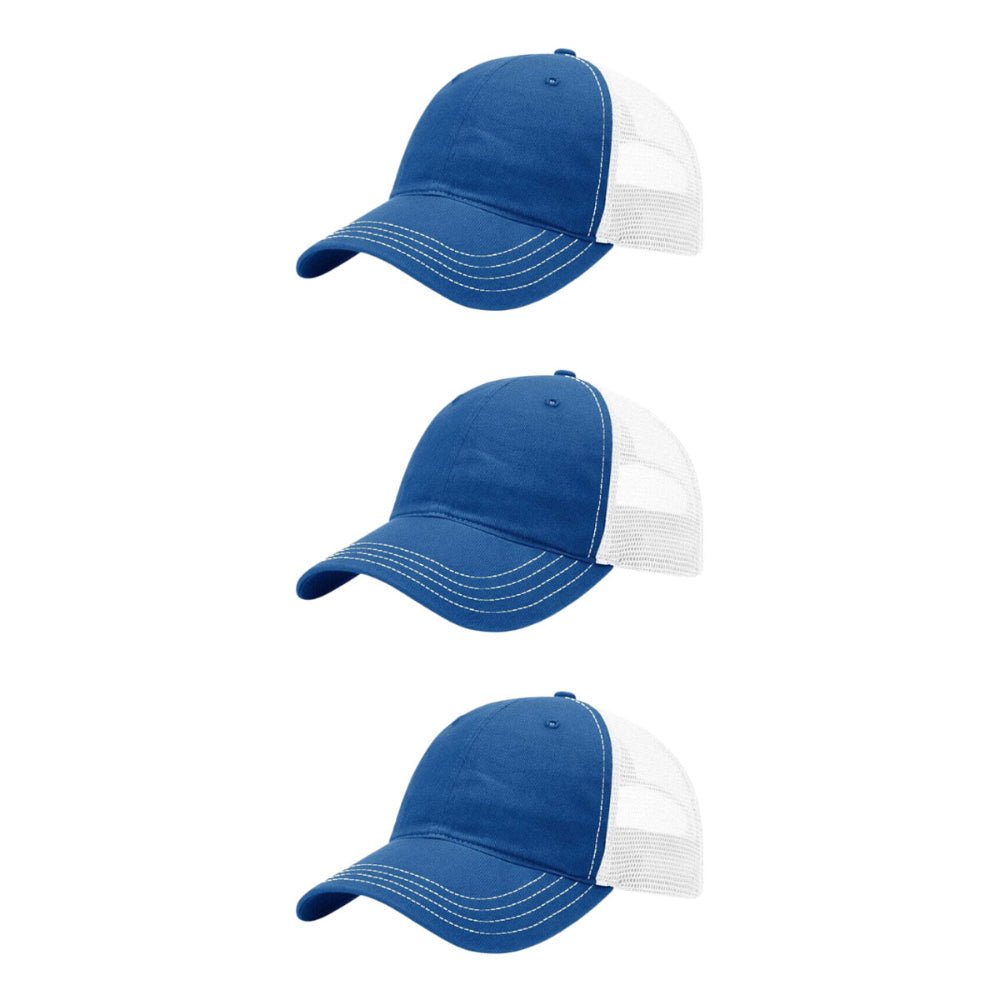 richardson-111-garment-washed-trucker-royal-white-pk-3.jpg image