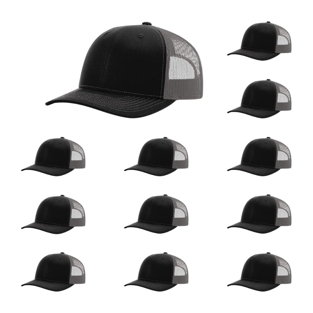 richardson-112-xl-twill-mesh-back112-thp-xl-blk-wht-pk-12 image