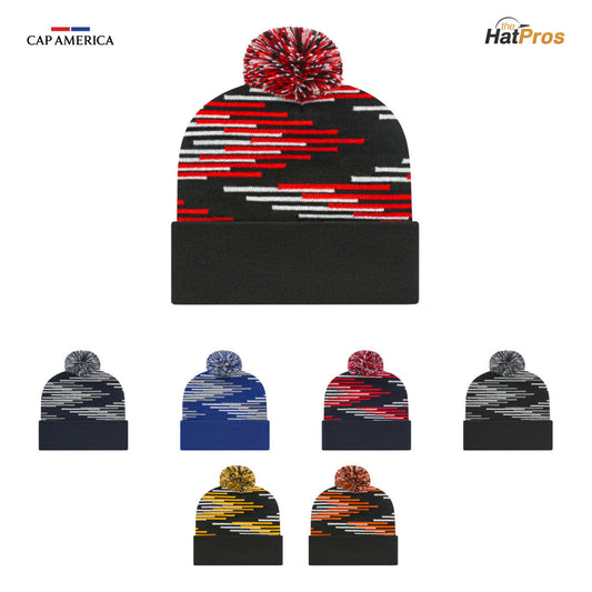 Cap America RKB12 Bar Knit Cap with Cuff