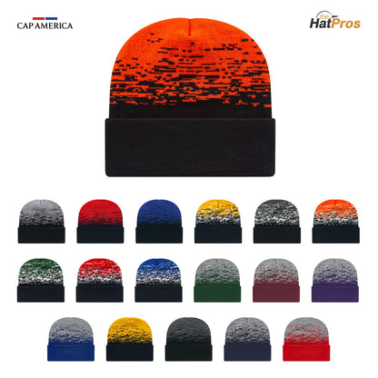 Cap America RKS12 Static Pattern Knit Cap with Cuff