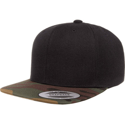 Yupoong Hat Snapback Pro-Style Wool Blend Cap 6089-Black/Green Camo