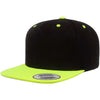 Yupoong Hat Snapback Pro-Style Wool Blend Cap 6089-Black/Neon Green