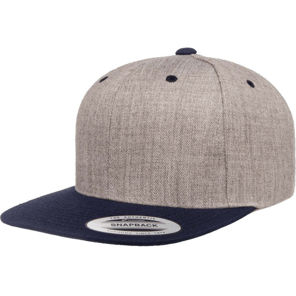 Yupoong Hat Snapback Pro-Style Wool Blend Cap 6089-Heather/Navy