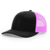 115 Richardson Cap Low Pro Trucker- Black/Neon  Pink