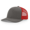 115 Richardson Cap Low Pro Trucker- Charcoal/Red