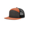 168 Richardson 7-Panel Trucker Cap-Charcoal/Burnt Orange/Black