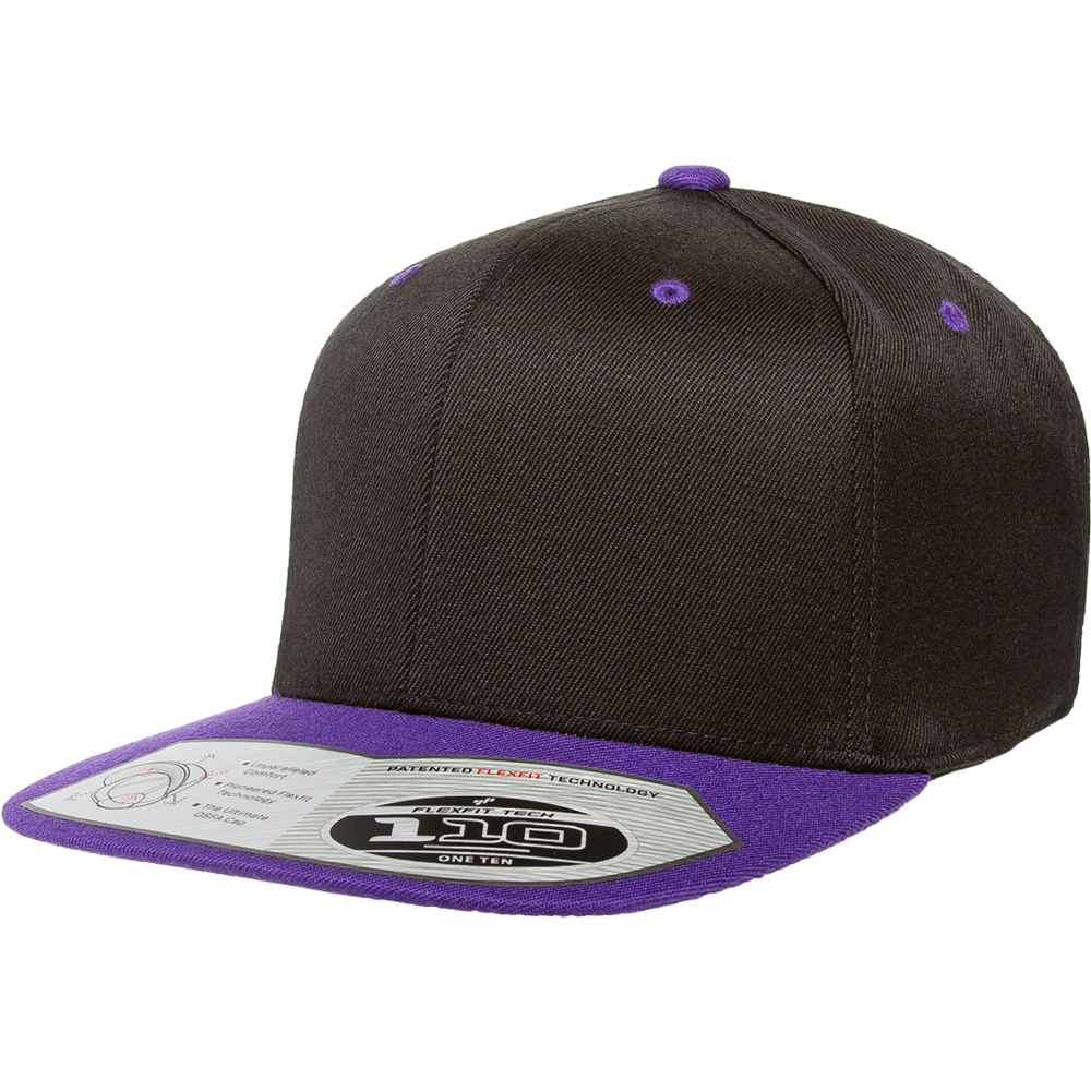 Flexfit 110 Premium Snapback Cap - Black/Teal