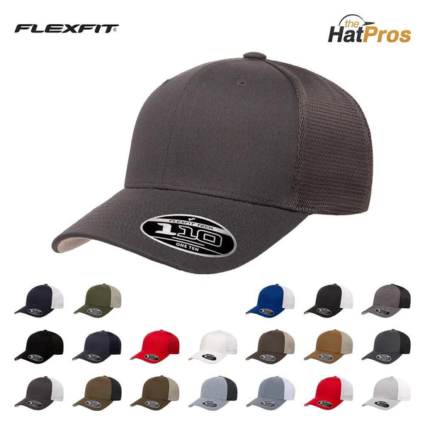 Flexfit 110m - 110 Mesh-Back Cap Adjustable Charcoal/ Black
