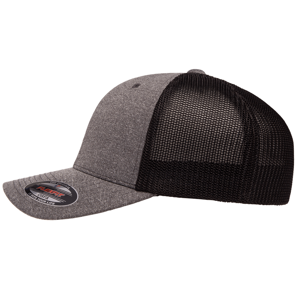 Flexfit Melange Trucker Cap - Dark Heather Black 3