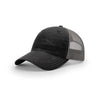 Richardson 111 Garment Washed Trucker-Black/Charcoal
