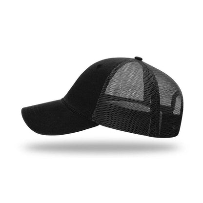 Richardson 111 Garment Washed Trucker Hat with Adjustable Snapback - Black 3