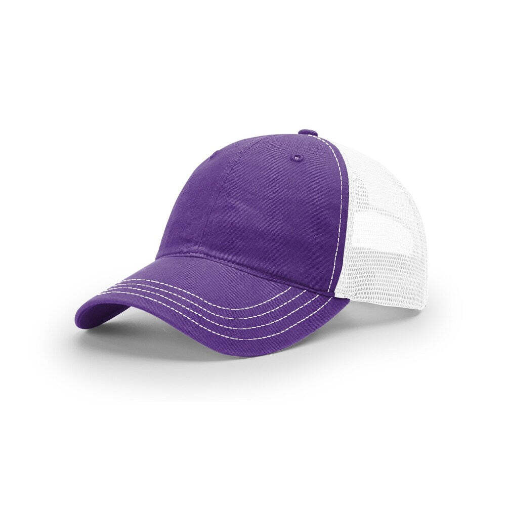 Richardson 111 Garment Washed Trucker-Purple/White