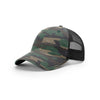 Richardson 111P Garment Washed Printed Trucker-Green Camo/Black