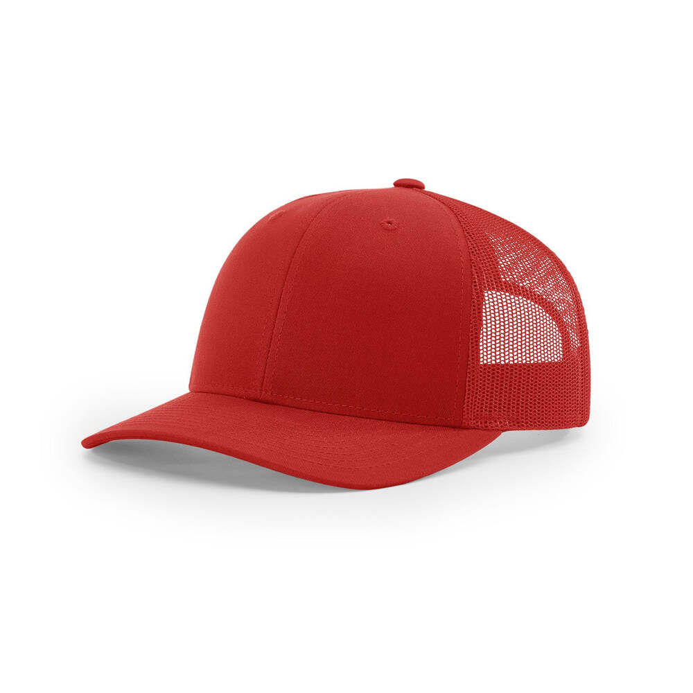 Richardson 112 Classic Trucker Snapback Cap-Solid Colorways-Red