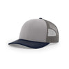 Richardson 112 Classic Trucker Snapback Cap-Tri-Tone Colorways-Grey/Charcoal/Navy