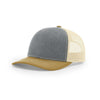 Richardson 112 Classic Trucker Snapback Cap-Tri-Tone Colorways-Heather/Birch/Amber Gold