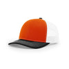 Richardson 112 Classic Trucker Snapback Cap-Tri-Tone Colorways-Orange/White/Black