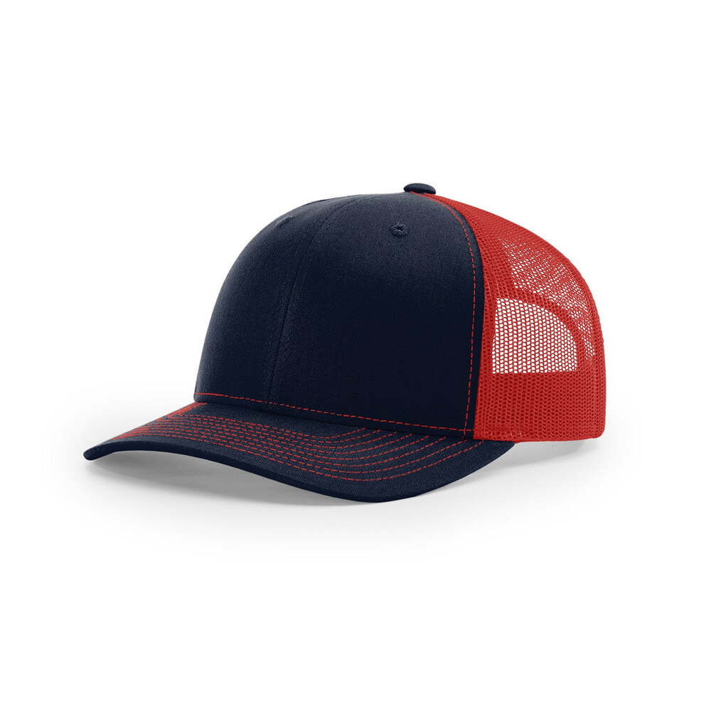 Richardson 112 Classic Trucker Snapback Cap-Two-Tone Colorways-Navy/Red